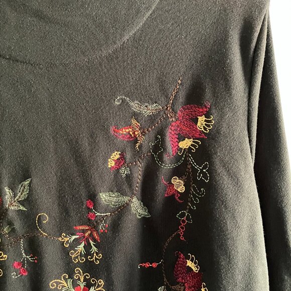 Christopher & Banks Year 2006 Womens Jacket Floral Embroidered Brown Size 2XL. - Picture 10 of 16